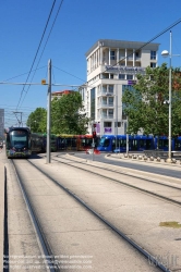 Viennaslide-05293086 Montpellier, moderne Tramway Linie 3, Fahrzeugdesign von Christian Lacroix - Montpellier, modern Tramway Line 3, Design by Christian Lacroix, Moulares