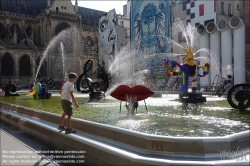 Viennaslide-05301139 Paris, Strawinsky-Brunnen am Centre Pompidou // Paris, Stravinsky Fountain near Centre Pompidou