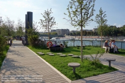 Viennaslide-05307127 Paris, Berges de Seine, schwimmende Insel am Ufer der Seine - Paris, Berges de Seine, Floating Island at the Banks of River Seine