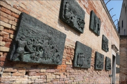 Viennaslide-06828132 Italien Venedig Gedenktafel für den jüdischen Holocaust im jüdischen Ghetto Campo del Ghetto Cannaregio // Venice, Gheto, Memorial plaques