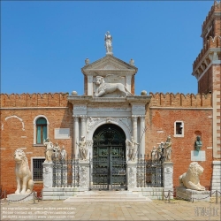 Viennaslide-06870146 Venedig, Arsenale, Portaltor Ingresso di Terra // Venice, Arsenale, Ingresso di Terra