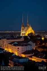 Viennaslide-07141136 Blick auf Petrov mit Kathedrale in Brünn von der Festung Špilberk