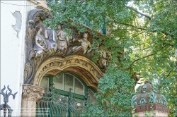 Viennaslide-07325503 Budapest, Villa Zala, Ödön Lechner 1901, Fries von Györgynek Zala // Budapest, Villa Zala, Ödön Lechner 1901, Sculpture by Györgynek Zala